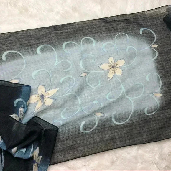 Sheer Scarf  Black, Grey, & Yellow - Picture 10 of 13